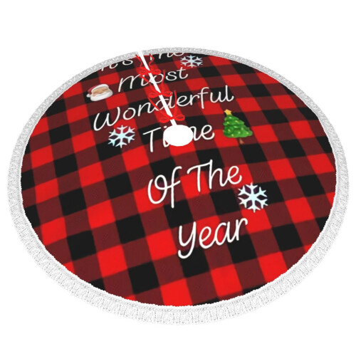 Christmas tree skirt plaid 36 inch 2