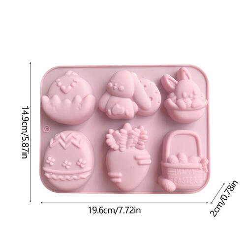 Easter chocolate candy mold rabbit egg basket silicone 1 2