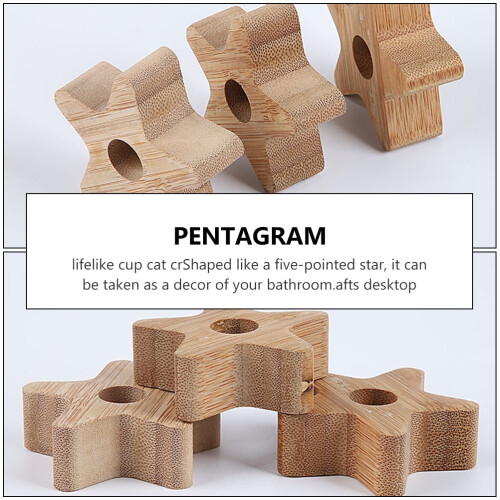 Wooden Star-Shaped Stand Holder Base Plate Rack 3pcs 2