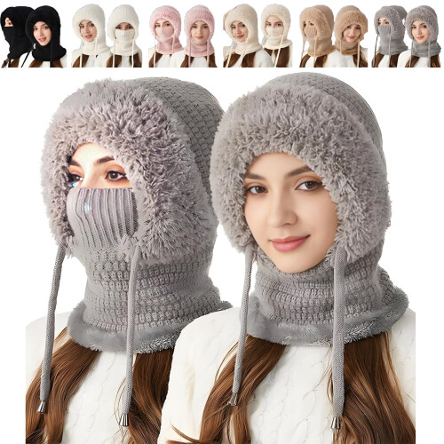 Cappello da donna 3 in 1 con sciarpa e mascherina 1