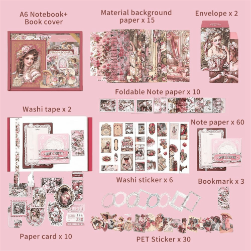 Κιτ vintage scrapbooking, είδη κλασικής τέχνης 140 τεμάχια 2