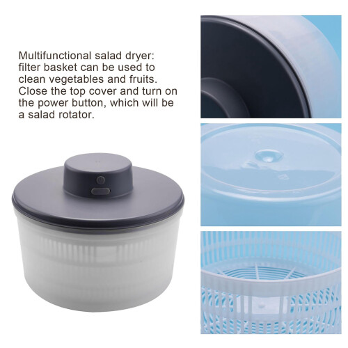 Secador elétrico de salada para alface e frutas, USB 2
