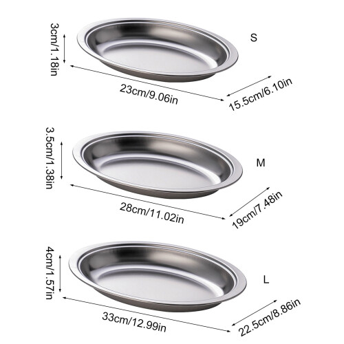 Stainless Steel Steaming Fish Tray Oval 1 Piece 2
