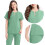 Women's Scrubs Set Green Solid Loose Drawstring Pants and 3