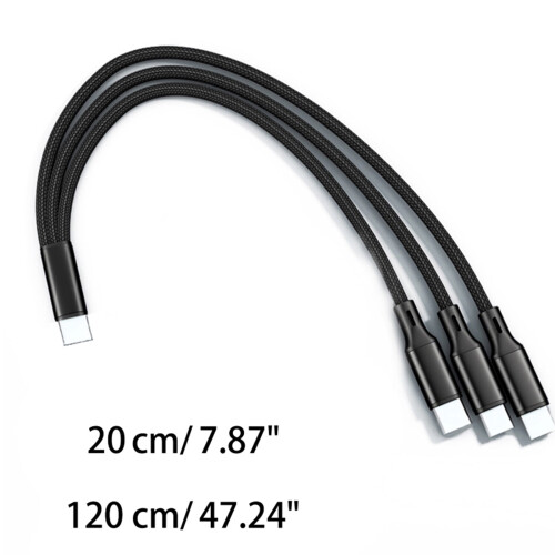 Καλώδιο φόρτισης USB Type-C με πλεξούδα 3 σε 1 με 3 θύρες 2