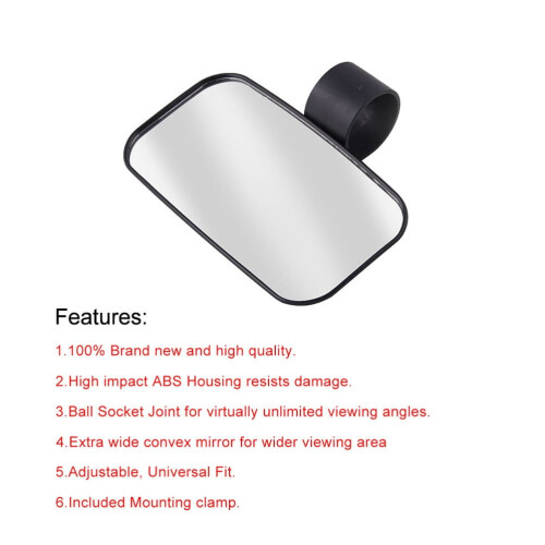 Rear Blind Spot Mirror for Car UTV Motorcycle Clamp Set 1
