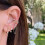 14K Gold Plated Triple Huggie Stud Earrings 4