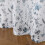 Blue Grey Floral Sheer Kitchen Curtains Set 36 inch Rod 6