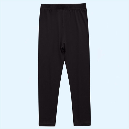 Kids' Solid Candy-Colored Leggings Black 5-6 Years 1