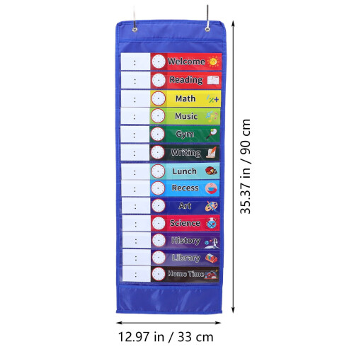 Blue Transparent Oxford Cloth Pocket Chart Set 1