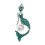 Broche de sereia com strass, verde, leve. 4