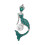 Broche de sereia com strass, verde, leve. 5