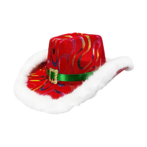 Cowboy Hat Red Christmas Costume Accessory 1 Piece 2
