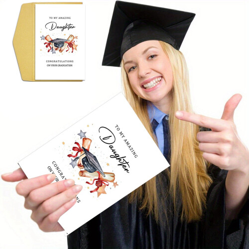 Foldable graduation greeting card with blessings 1 piece 1