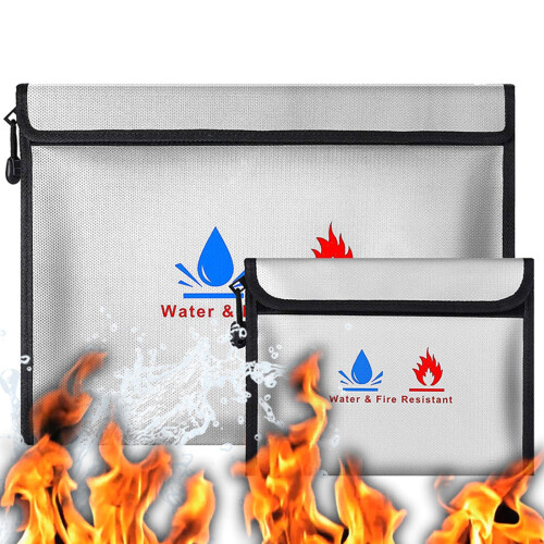 Fireproof Document Bag Waterproof Zipper Storage for Cash 2