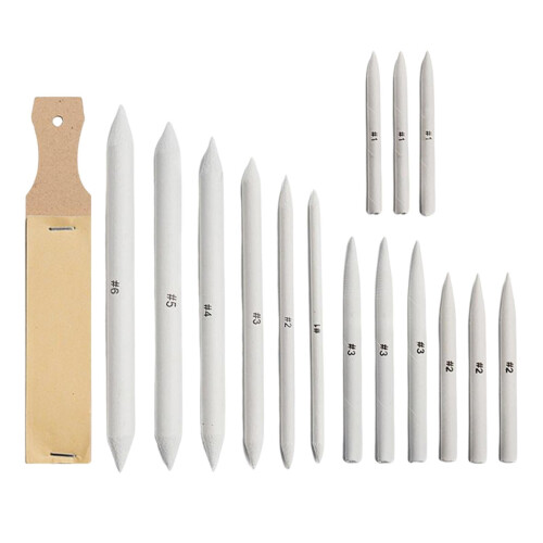 Blending Stumps Paper Tortillons Set 16 pcs with Sharpening 1