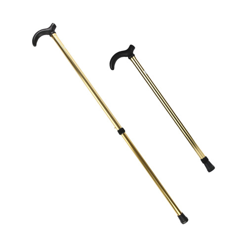 Aluminum telescopic walking stick yellow adjustable 2