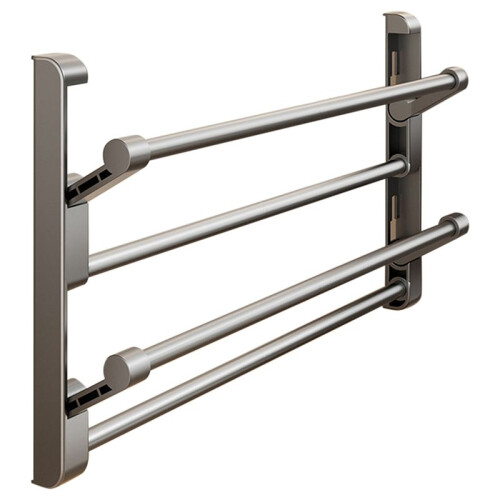 Bathroom Slipper Rack Wall-Mounted Non-Perforated Double-Layer Slipper Hanger Shoe Rack Foldable Storage Rack 1