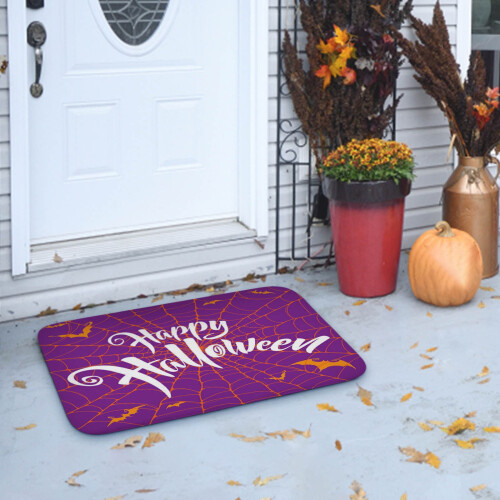 Halloween kitchen mat black ghost decorative rug 1