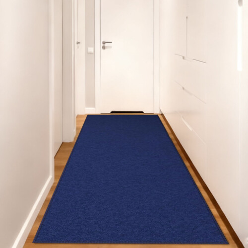 Non-Slip Runner Rug Blue Pointillism Low Pile 2x6 ft 2