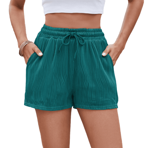 Women's Solid Drawstring Shorts with Pockets 1