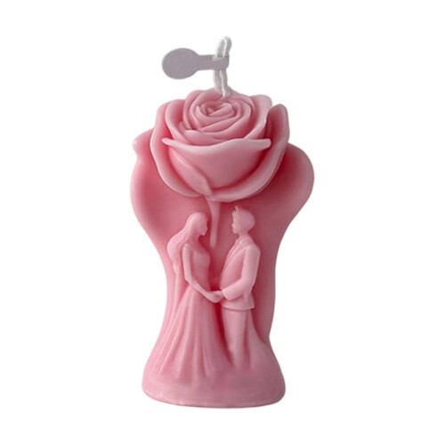 Bougies roses pour la Saint-Valentin, blanc chaud et rose 1