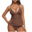 Brown Plus Size Bikini Set with Lace Trim XL 2