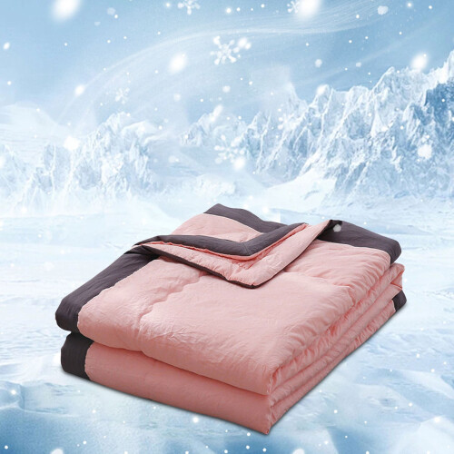 Cotton Ice Cooling Blanket Pink Lightweight Breathable 1