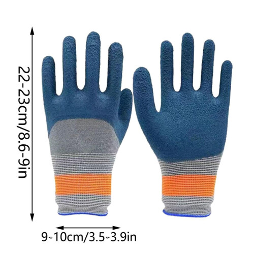 Rubber Latex Coated Work Gloves Crinkle Grip Heavy Duty 2