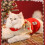Suéter de Natal com estampa de gato e mangas de tricô macio. 4