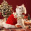 Suéter de Natal com estampa de gato e mangas de tricô macio. 6