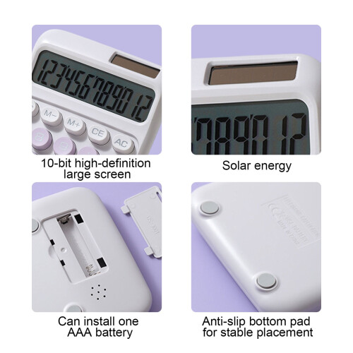 Calculadora de dupla alimentação com teclado LCD cinza de 12 dígitos 2