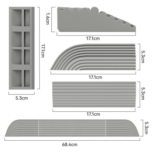 Robotic Vacuum Threshold Ramp Adjustable 68-77cm x 1.4-2.3cm 1