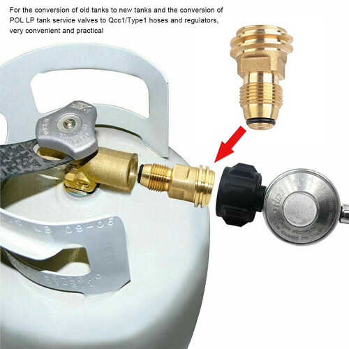 Konverterer propantank POL LP-tankventil til QCC1/Type1-utløps messingadapterdeler 2