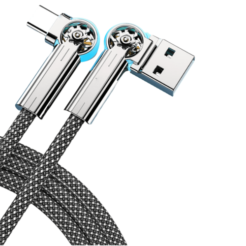 Καλώδιο γρήγορης φόρτισης USB-C 1,5 μ., μεταλλικό περιστρεφόμενο νάιλον 1