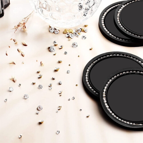 Diamond Art Auto-Untersetzer, 2er-Set, Schwarz, rutschfest 2