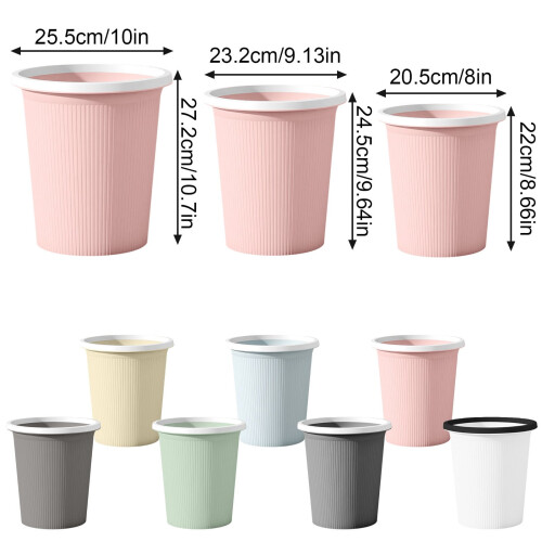 Ribbed plastic trash can small 1.5-gallon 1