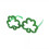 St Patrick's Day green glitter glasses 1 pair 3