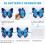 3D Butterfly Wall Decor Blue Stickers 12pcs 5