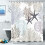 Nautical coastal shower curtain with starfish seashell 2