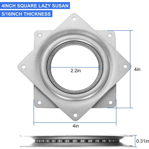 Lazy Susan Turntable Bearings 4 Inch Square 16 Pack 1