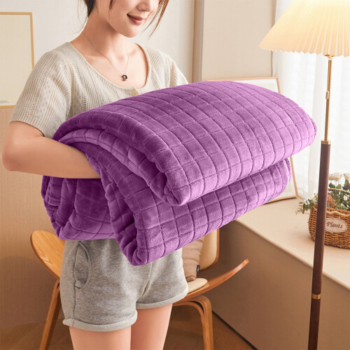 Fleece Throw Blanket Plaid Solid Color 150cm x 100cm 1