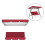 3-Seat Swing Cover Set Dustproof Replacement Covers Red 4