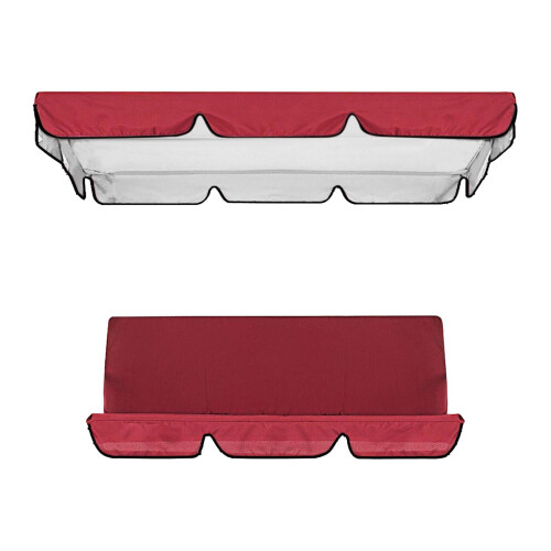 3-Seat Swing Cover Set Dustproof Replacement Covers Red 1