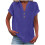 Women's Polyester V-Neck Button-Up Blouse Dark Blue L 2