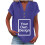Women's Polyester V-Neck Button-Up Blouse Dark Blue L 4