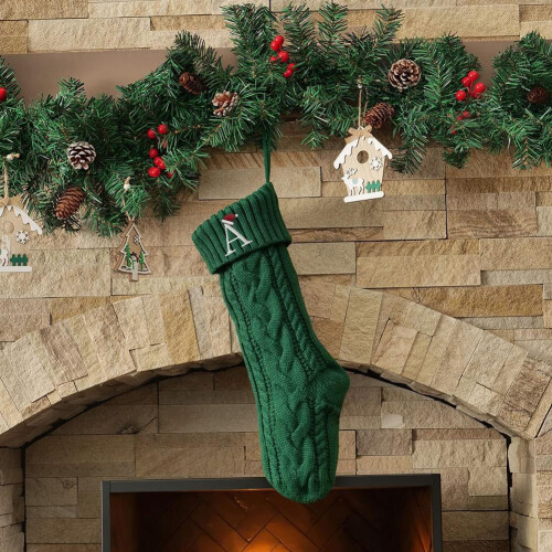 Chaussette de Noël brodée avec initiale, 50 cm (19,7 pouces) 2