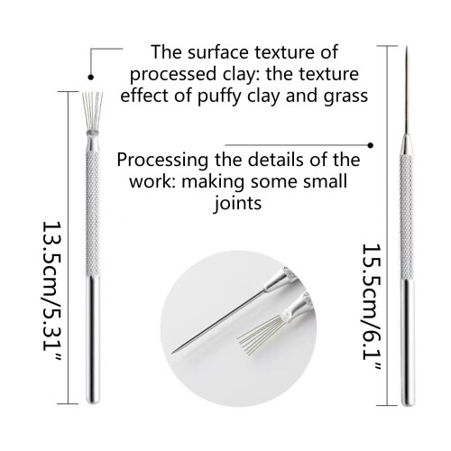 Sculpture wire texture and needle detail tool for clay 1