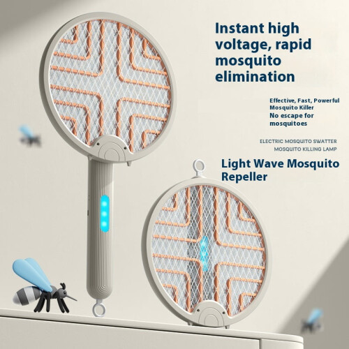 Electric Fly Swatter Bug Zapper Khaki 3-in-1 2