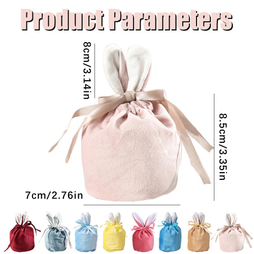Easter bunny ears drawstring gift bag pink 1 pc 2